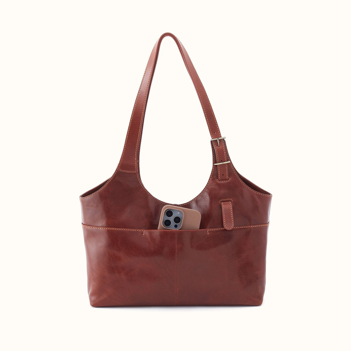 Atlas Tote In Patina Leather - Pecan Ridge