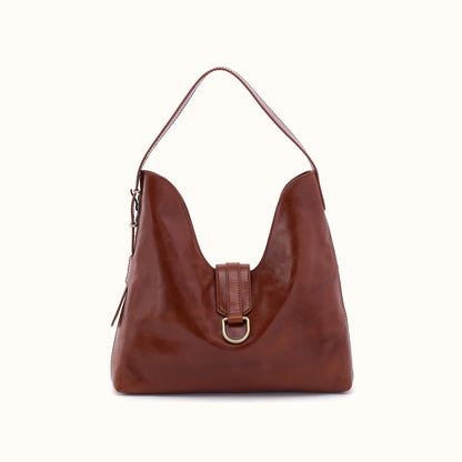 Atlas Hobo Bag In Patina Leather - Pecan Ridge