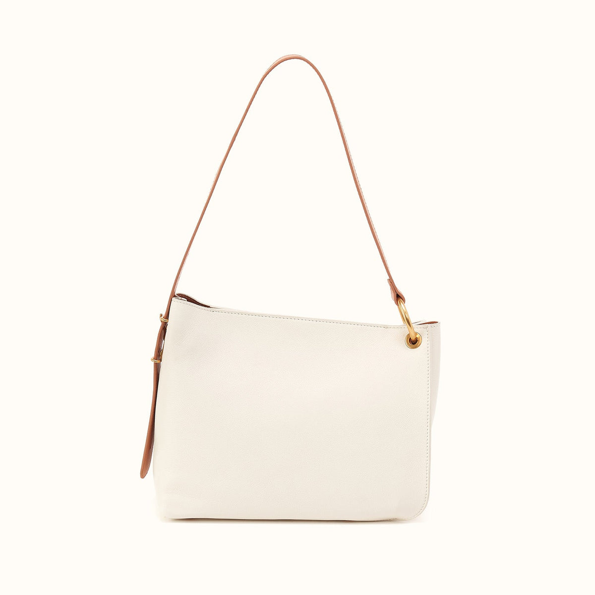 Rayna Shoulder Bag in Double-Faced Leather - Soft White