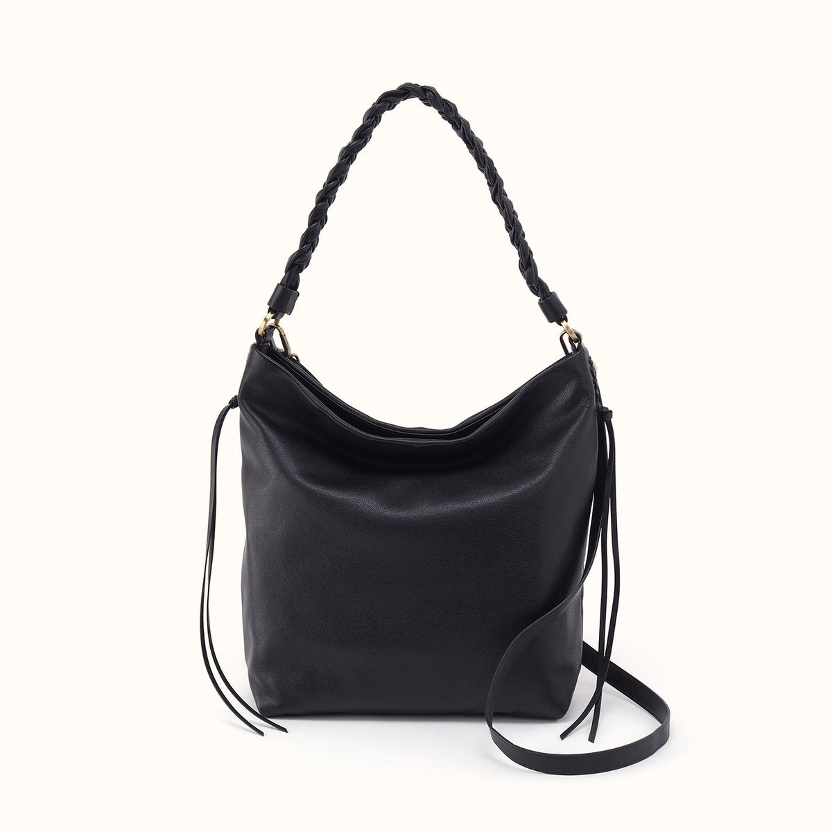 Lindley Hobo In Smooth Leather - Black