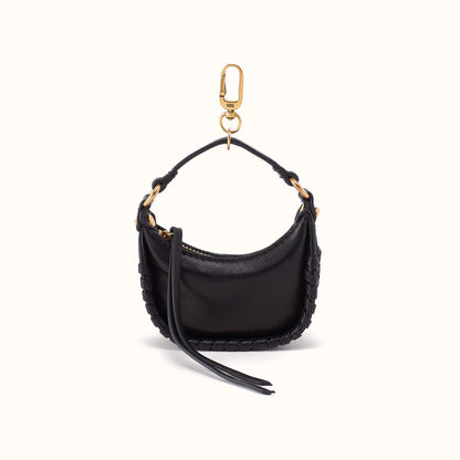 Mia Micro Charm In Smooth Leather - Black