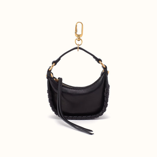 Mia Micro Charm In Smooth Leather - Black