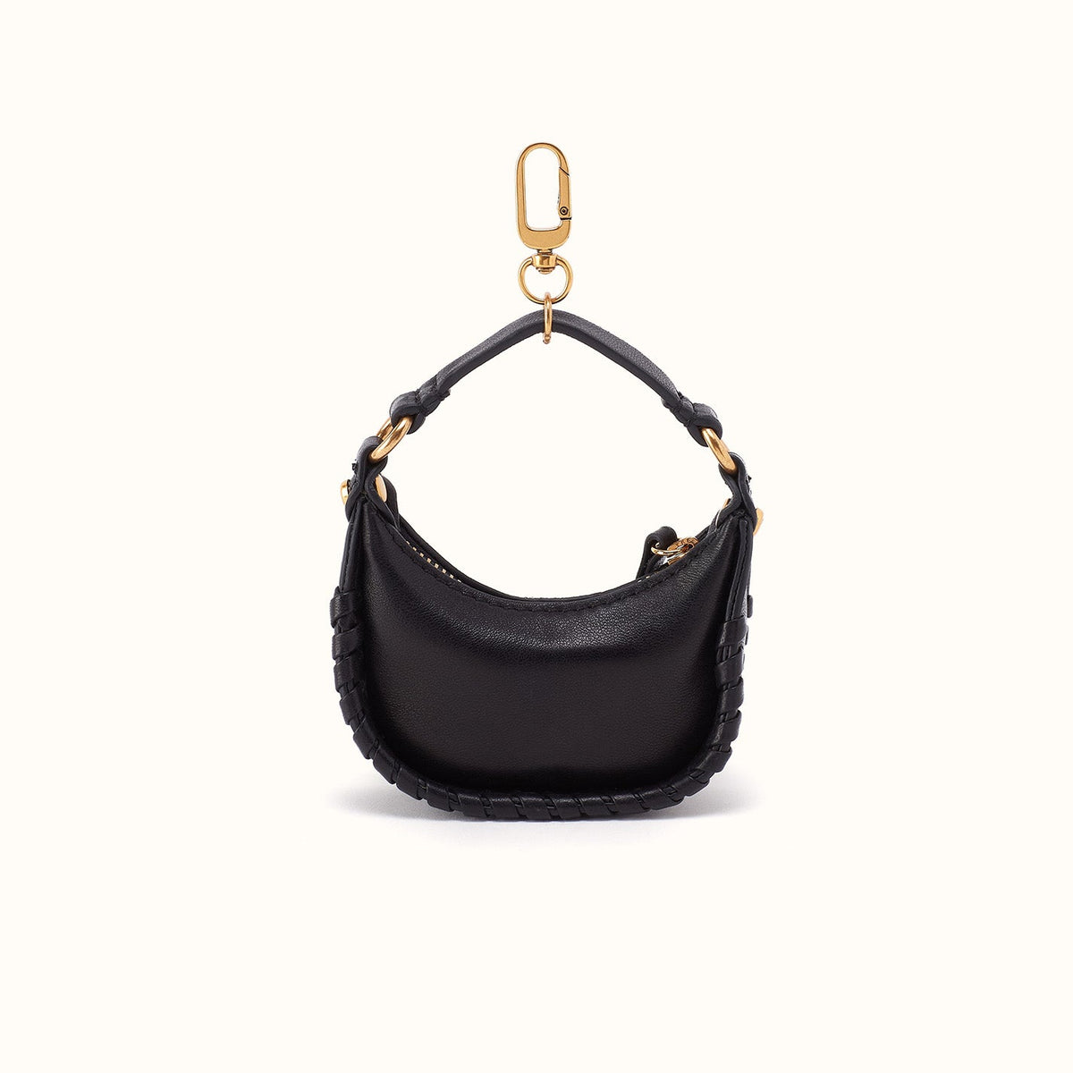 Mia Micro Charm In Smooth Leather - Black