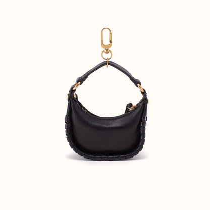 Mia Micro Charm In Smooth Leather - Black