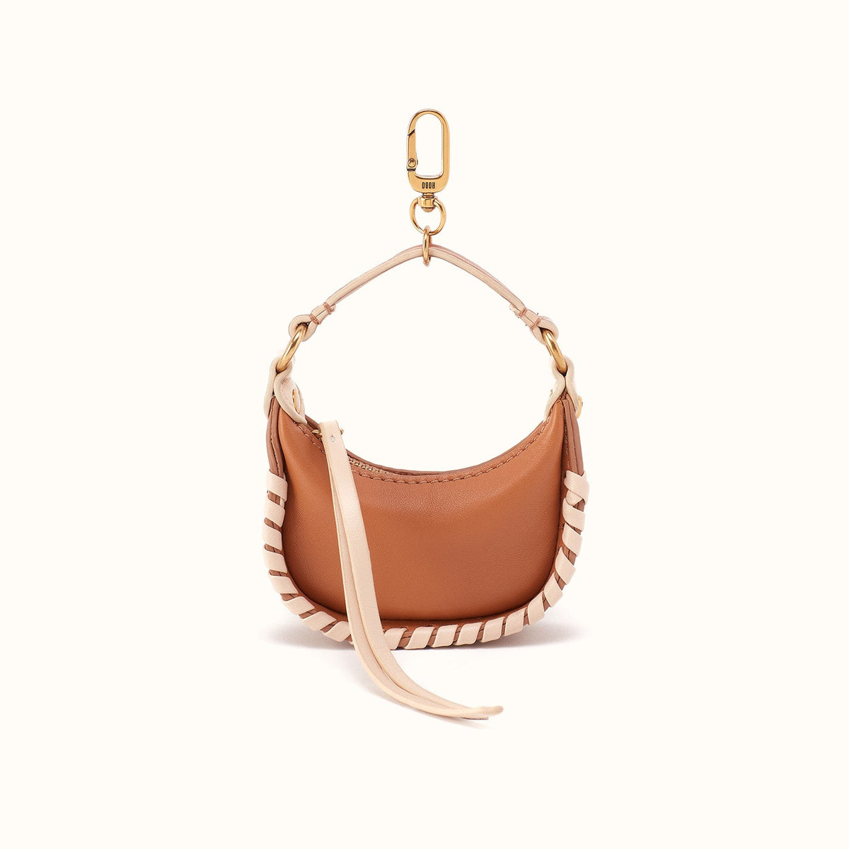 Mia Micro Charm in Smooth Leather - Warm Cashew