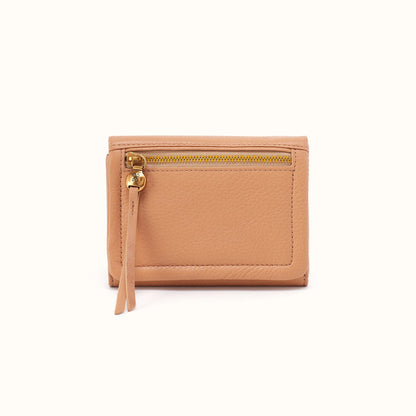 Lumen Medium Bifold Compact Wallet in Pebbled Leather - Sandstorm