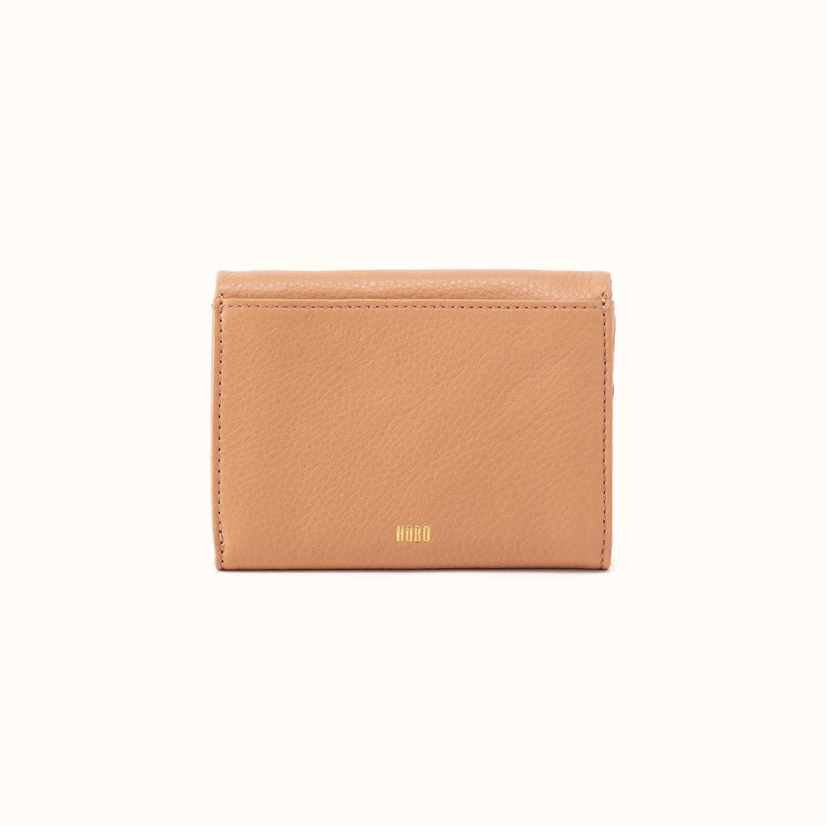 Lumen Medium Bifold Compact Wallet in Pebbled Leather - Sandstorm