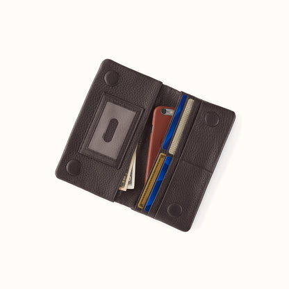 Lumen Continental Wallet In Pebbled Leather - Hearthstone