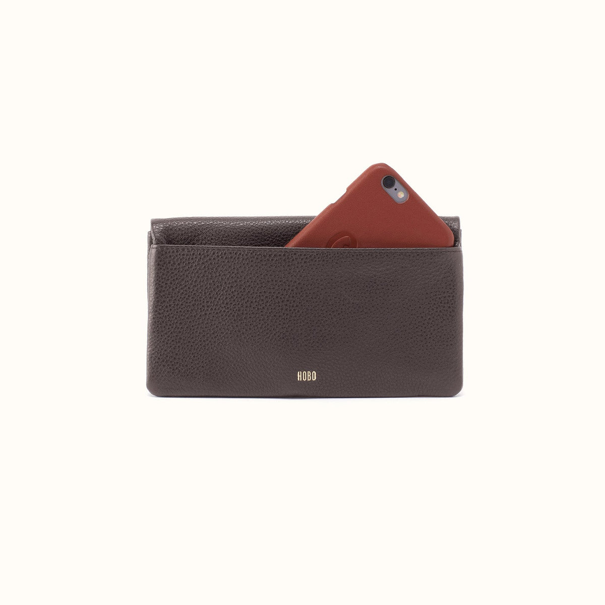 Lumen Continental Wallet In Pebbled Leather - Hearthstone