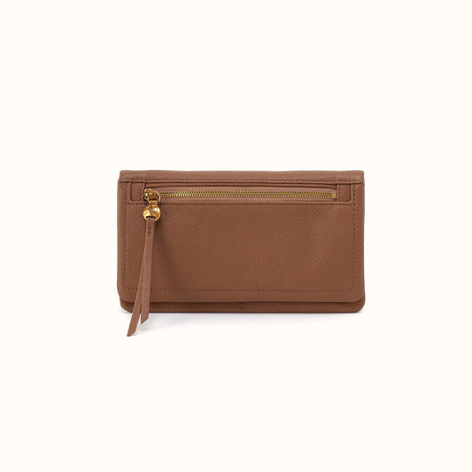 Lumen Continental Wallet In Pebbled Leather - Timber Brown