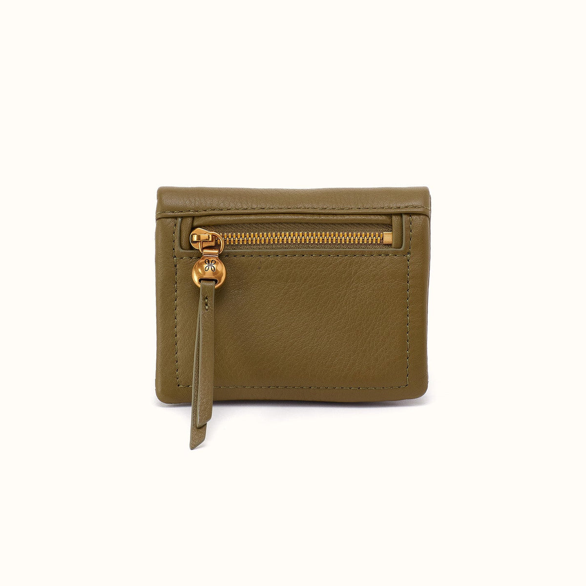 Lumen Mini Wallet In Pebbled Leather - Sunlit Sage