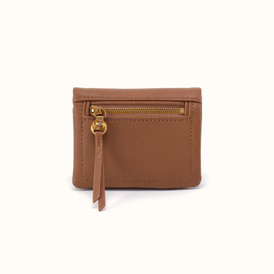 Lumen Mini Wallet In Pebbled Leather - Timber Brown