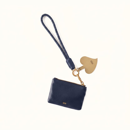 Lasso Phone Wristlet In Pebbled Leather - Ink Navy