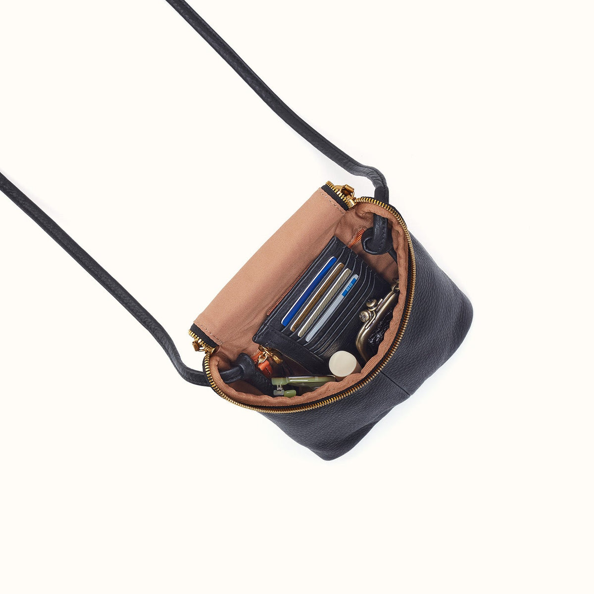 Fern Crossbody in Pebbled Leather - Black