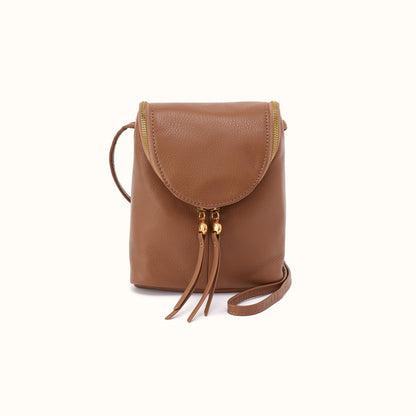 Fern Crossbody in Pebbled Leather - Timber Brown