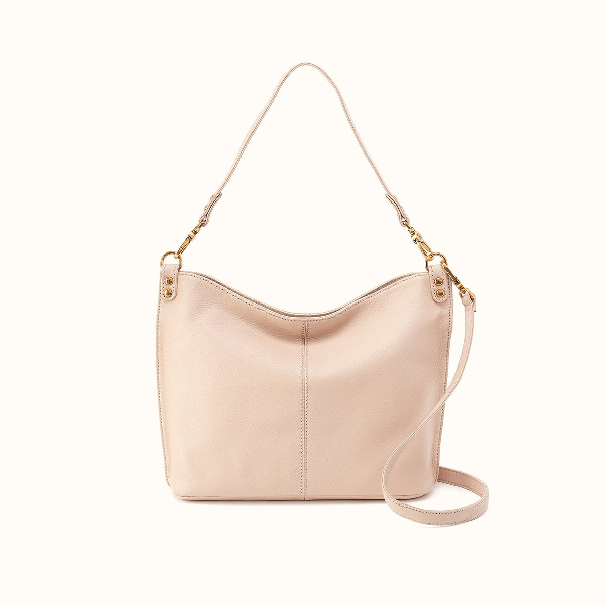 Pier Shoulder Bag In Pebbled Leather - Stonewash