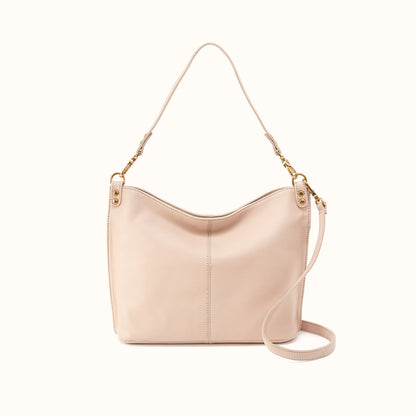Pier Shoulder Bag In Pebbled Leather - Stonewash