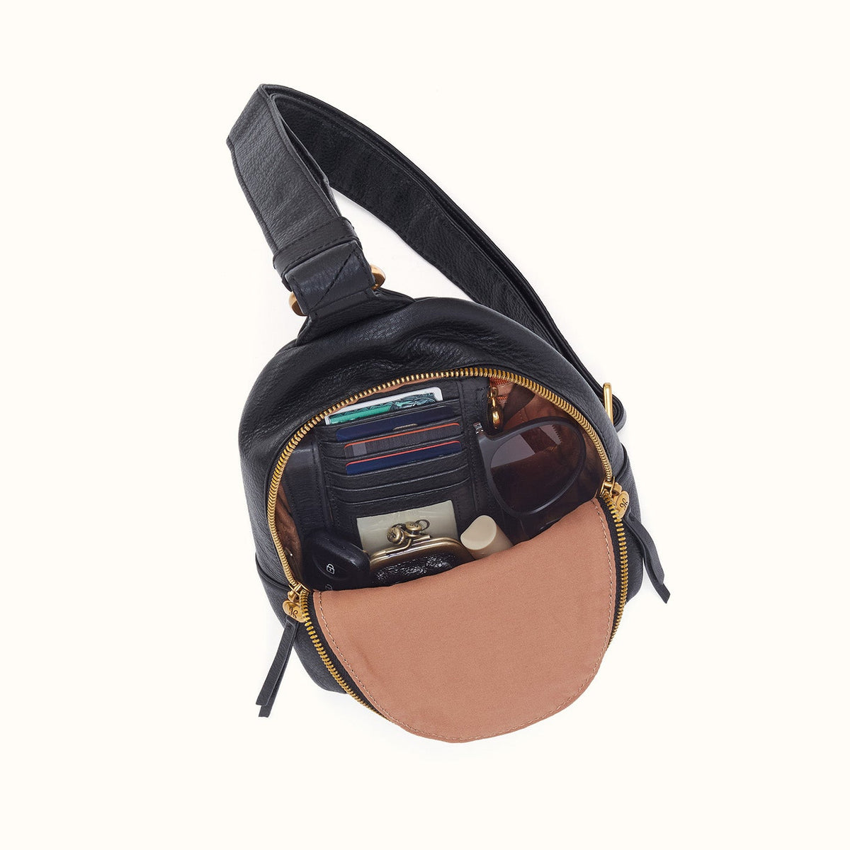 Fern Sling In Pebbled Leather - Black