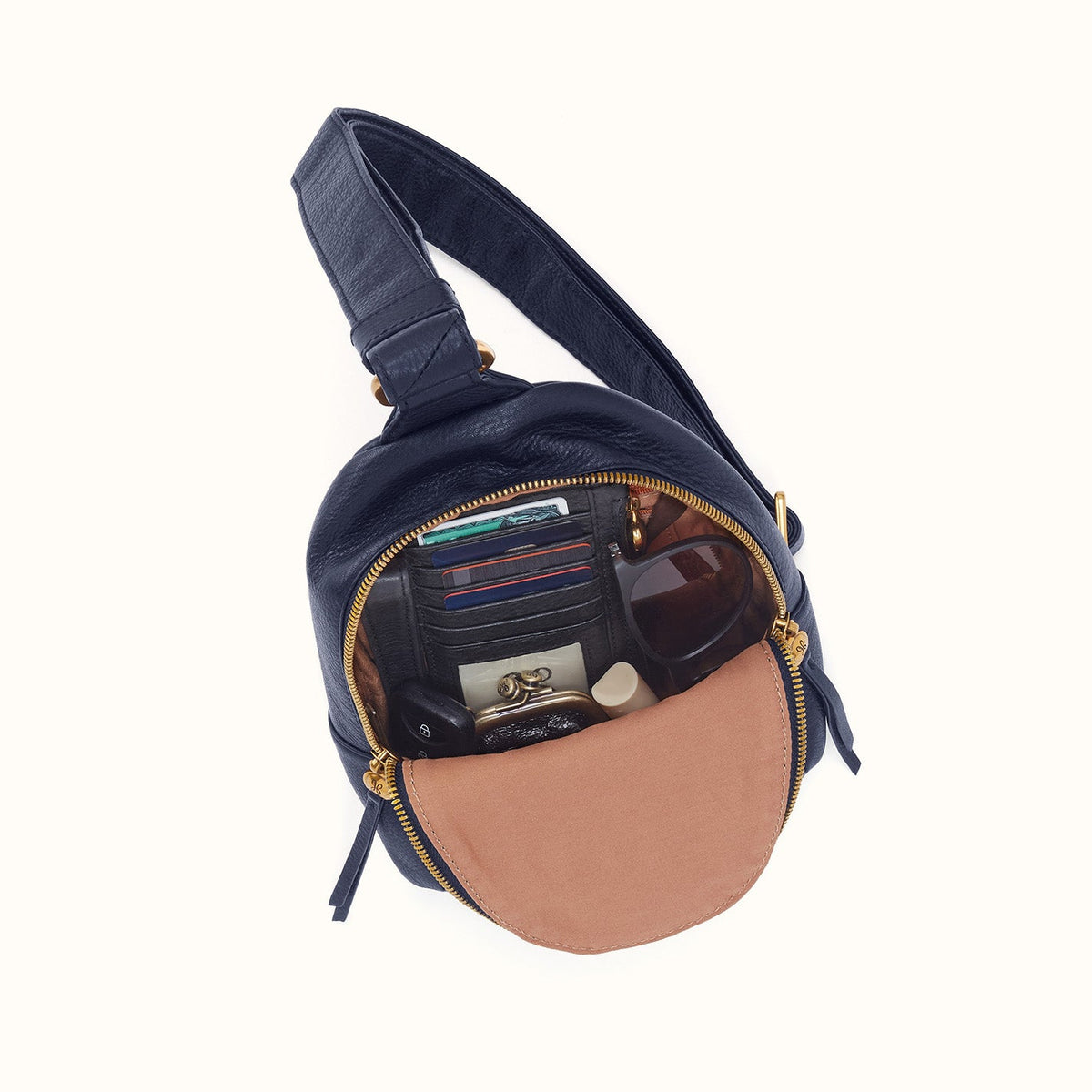 Fern Sling In Pebbled Leather - Ink Navy