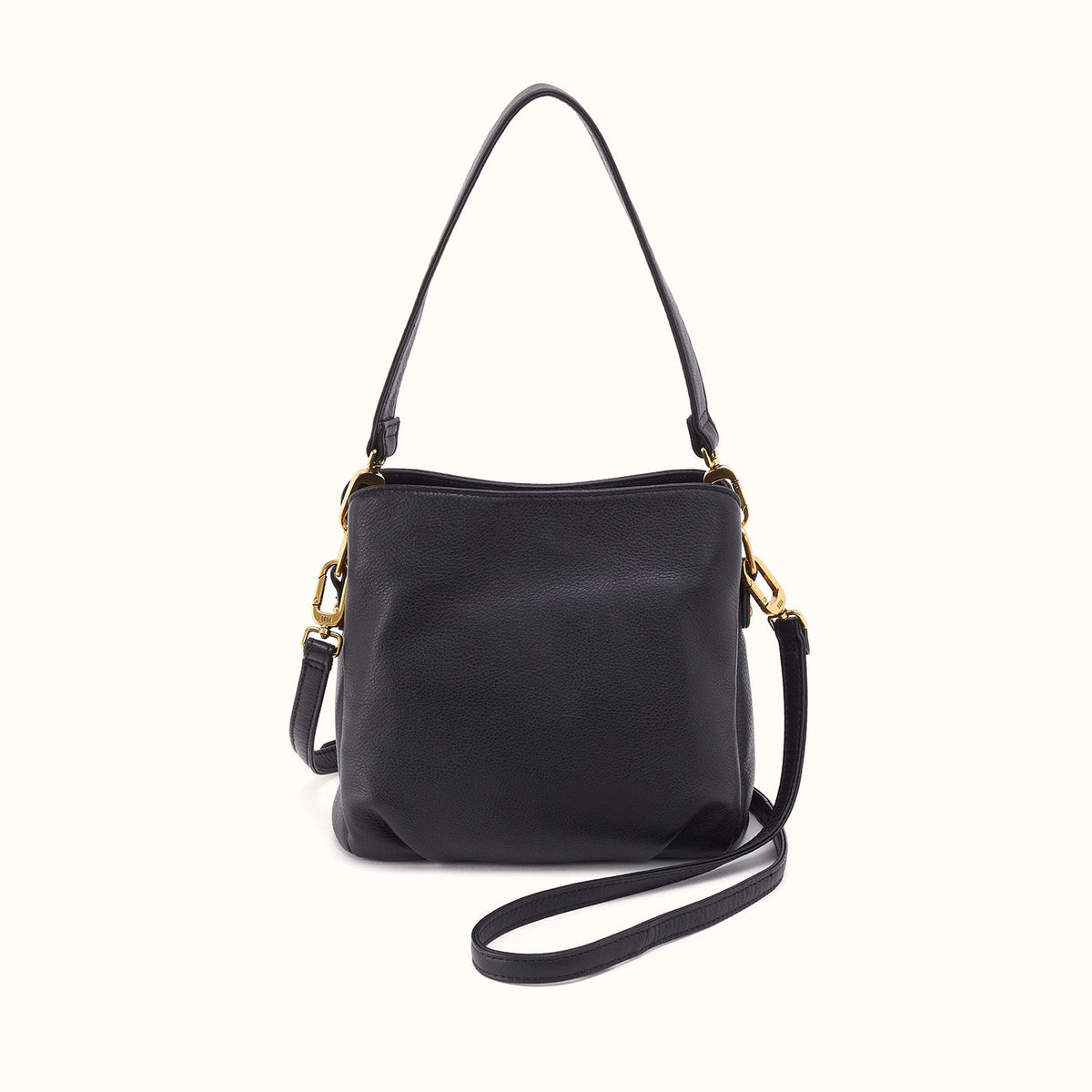 Starr Convertible Shoulder In Pebbled Leather - Black