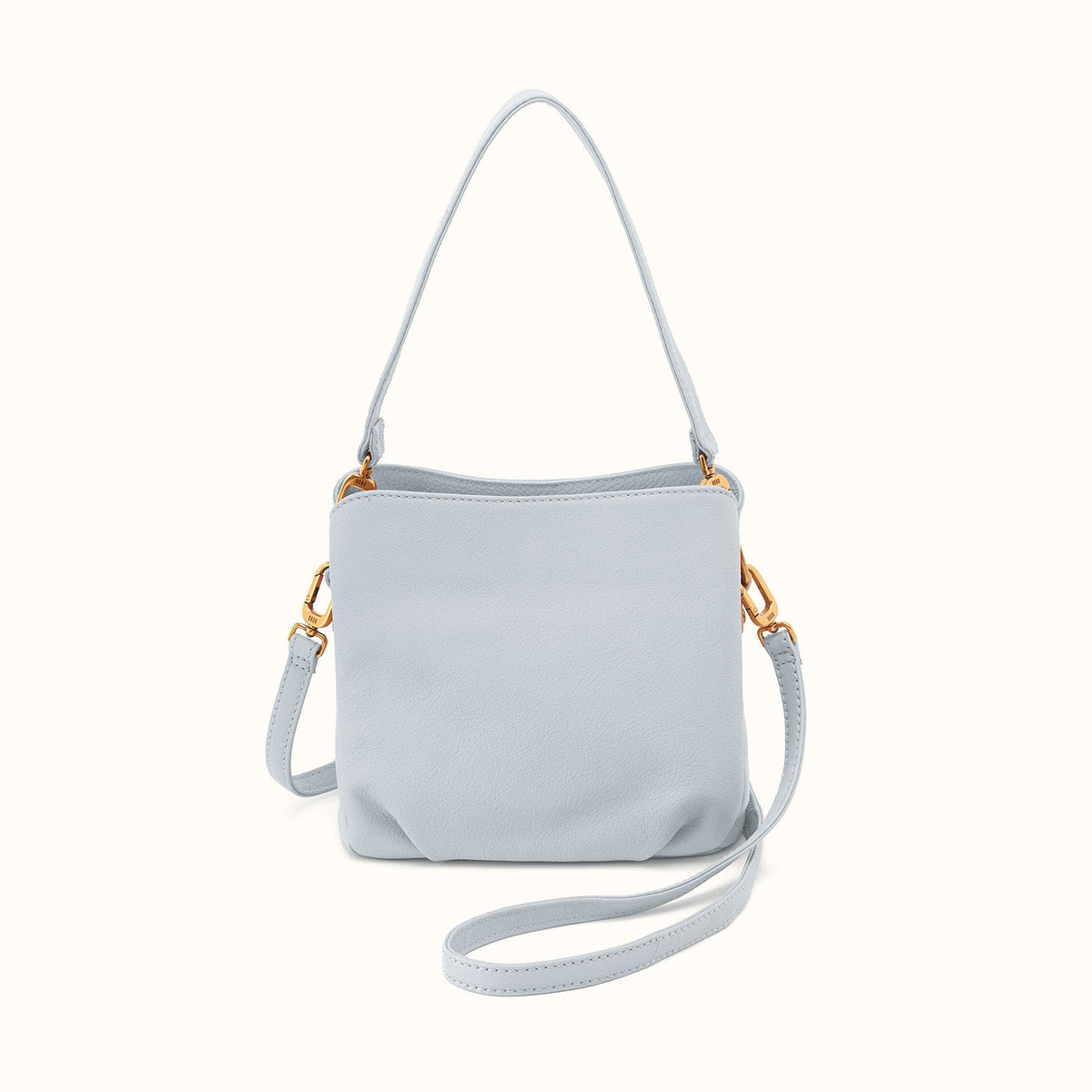 Starr Convertible Shoulder Bag in Pebbled Leather - Blue Pearl