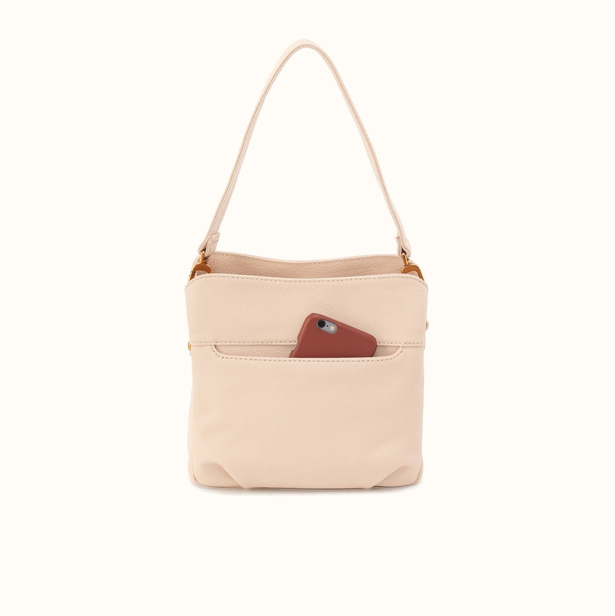 Starr Convertible Shoulder Bag In Pebbled Leather - Stonewash