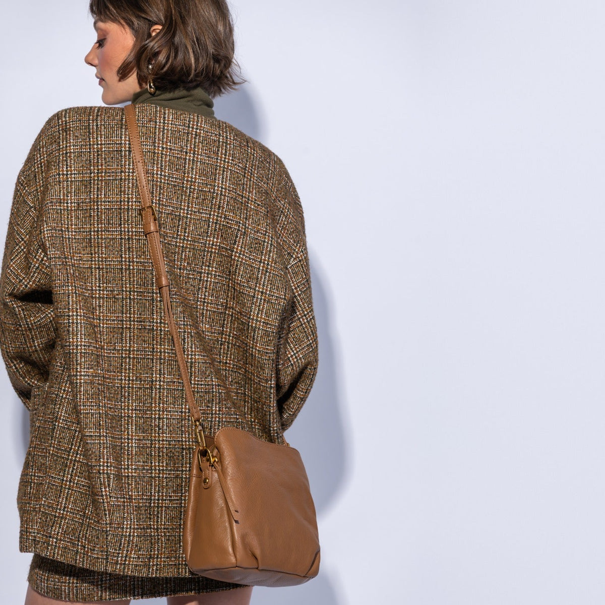 Starr Convertible Shoulder In Pebbled Leather - Timber Brown