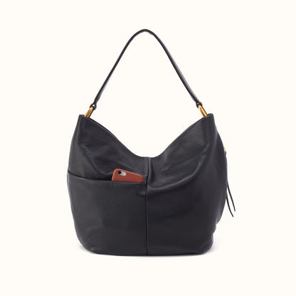 Harley Hobo In Pebbled Leather - Black