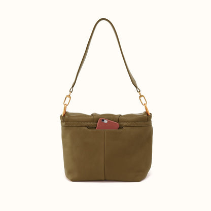 Harley Convertible Shoulder Bag In Pebbled Leather - Sunlit Sage