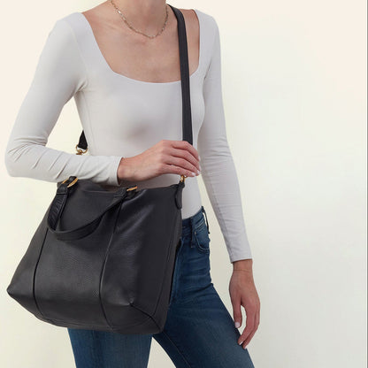 Harley Satchel In Pebbled Leather - Black