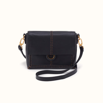 Austin Flap Crossbody In Pebbled Leather - Black