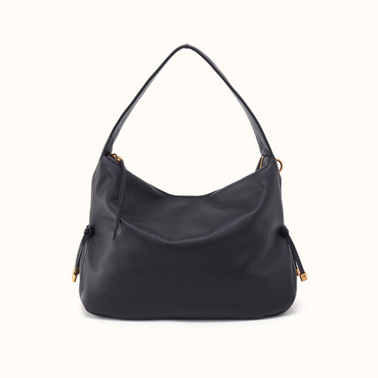 Kori Hobo In Pebbled Leather - Black