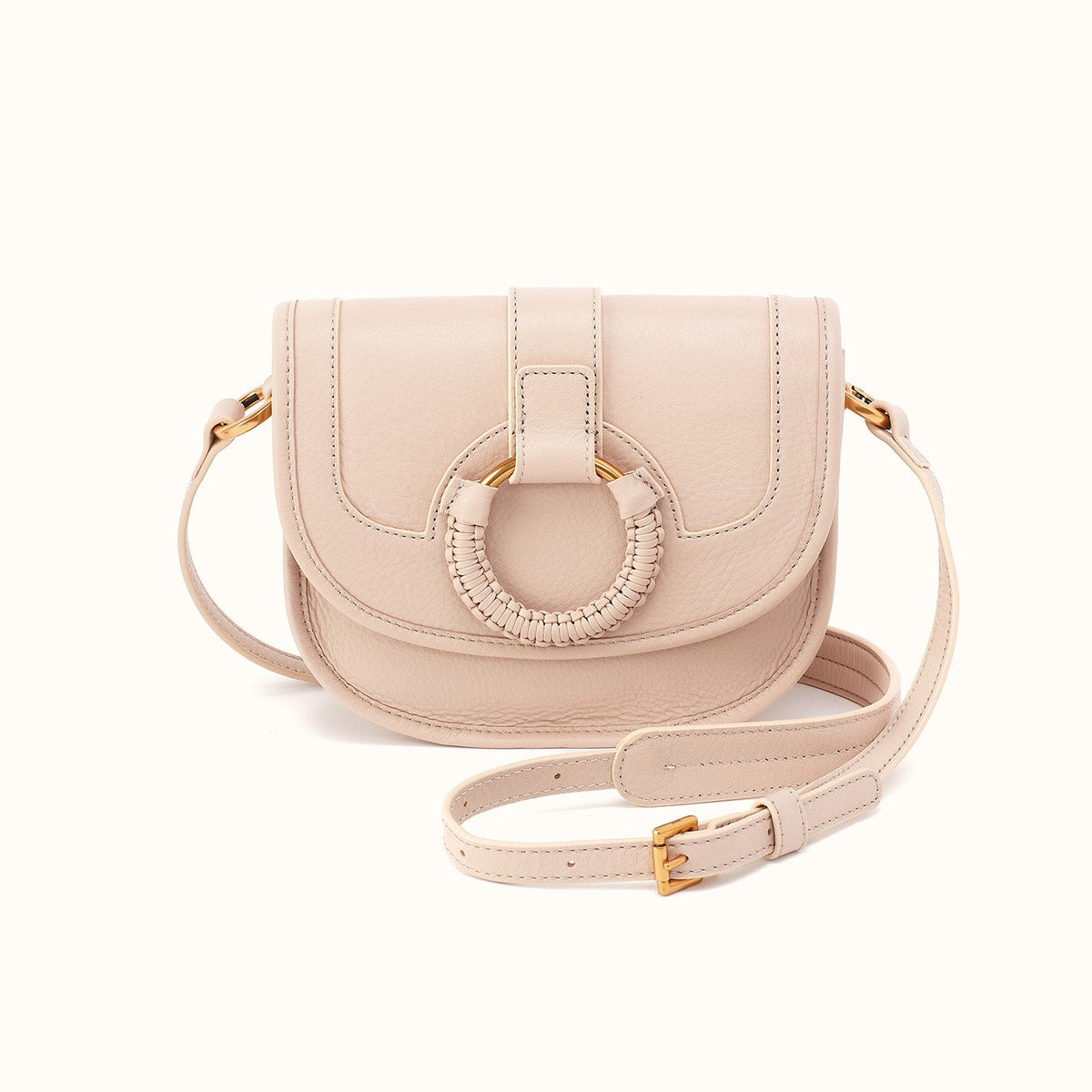 Kiva Small Crossbody In Pebbled Leather - Stonewash