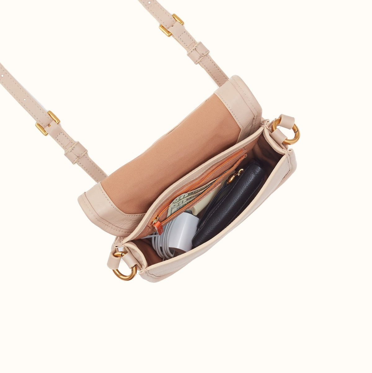 Kiva Small Crossbody In Pebbled Leather - Stonewash