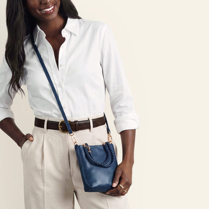 Tennessee Mini Bag In Pebbled Leather - Ink Navy