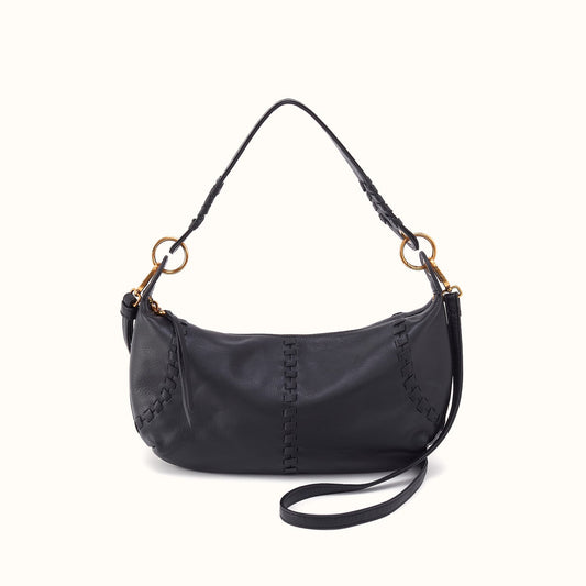 Opal Mini Shoulder In Pebbled Leather - Black