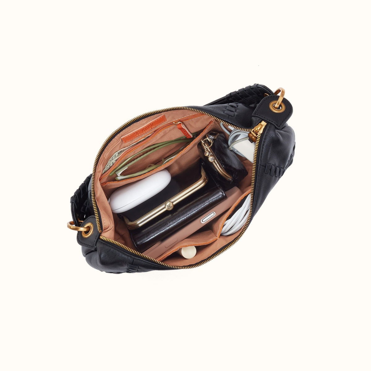 Opal Mini Shoulder In Pebbled Leather - Black