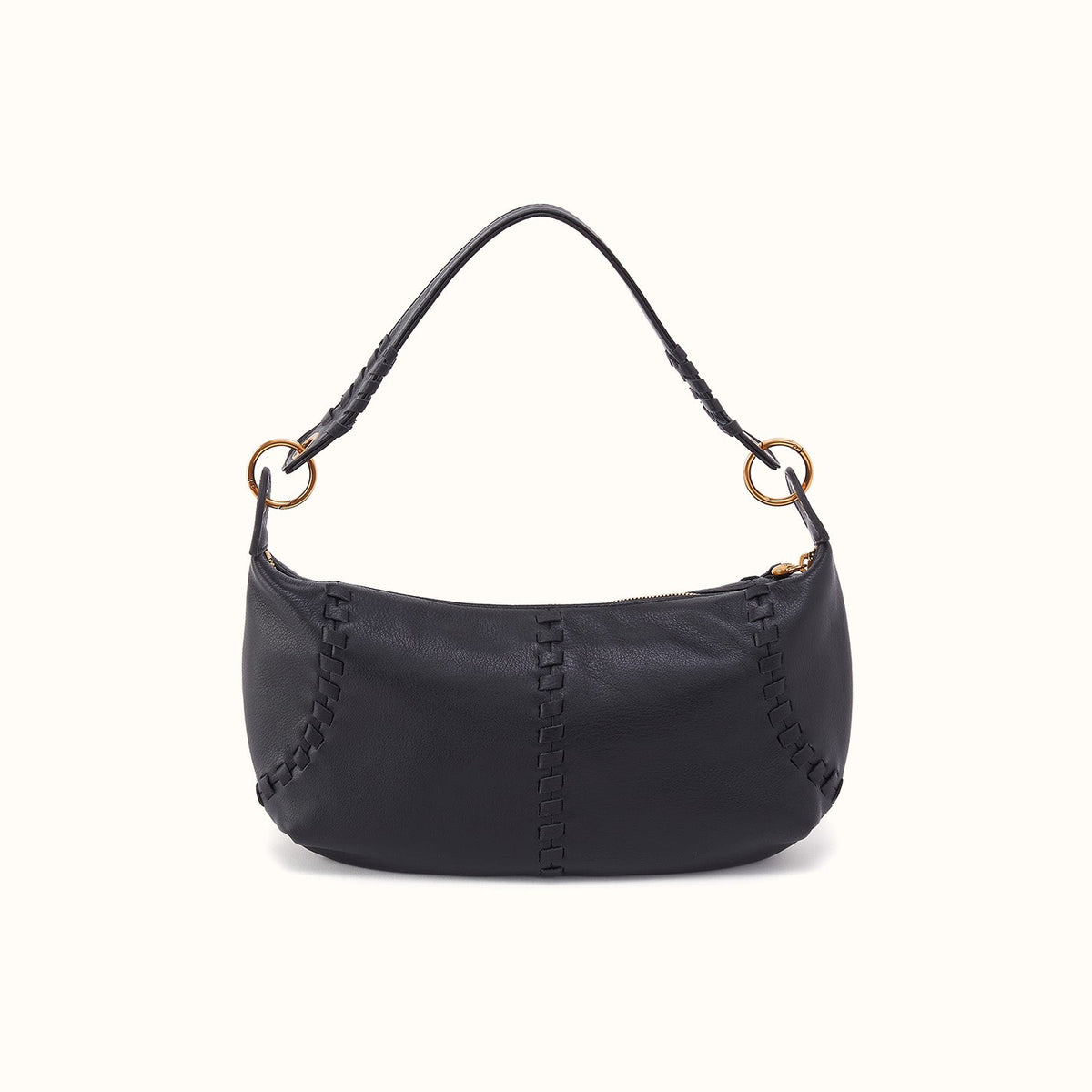 Opal Mini Shoulder In Pebbled Leather - Black