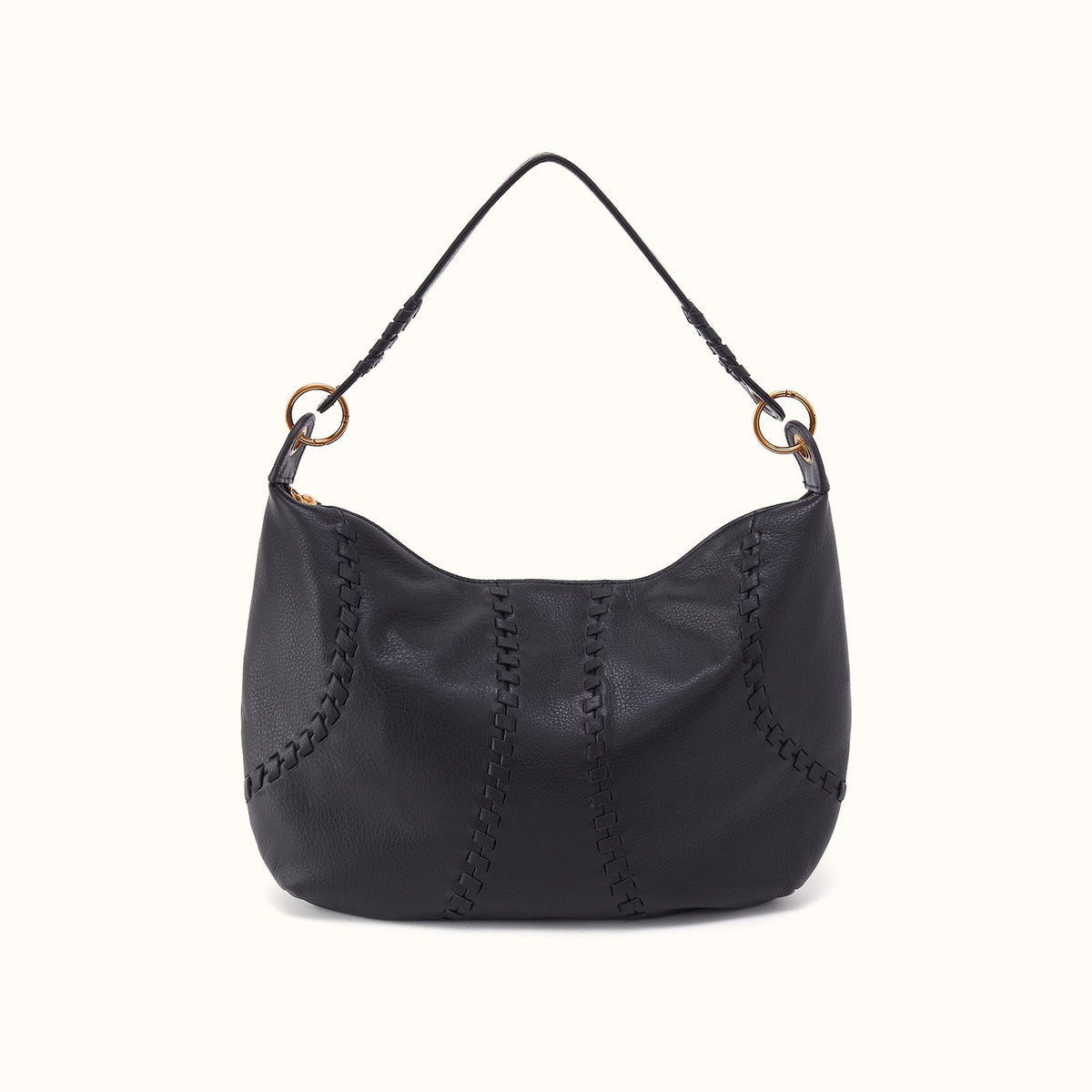 Opal Shoulder In Pebbled Leather - Black