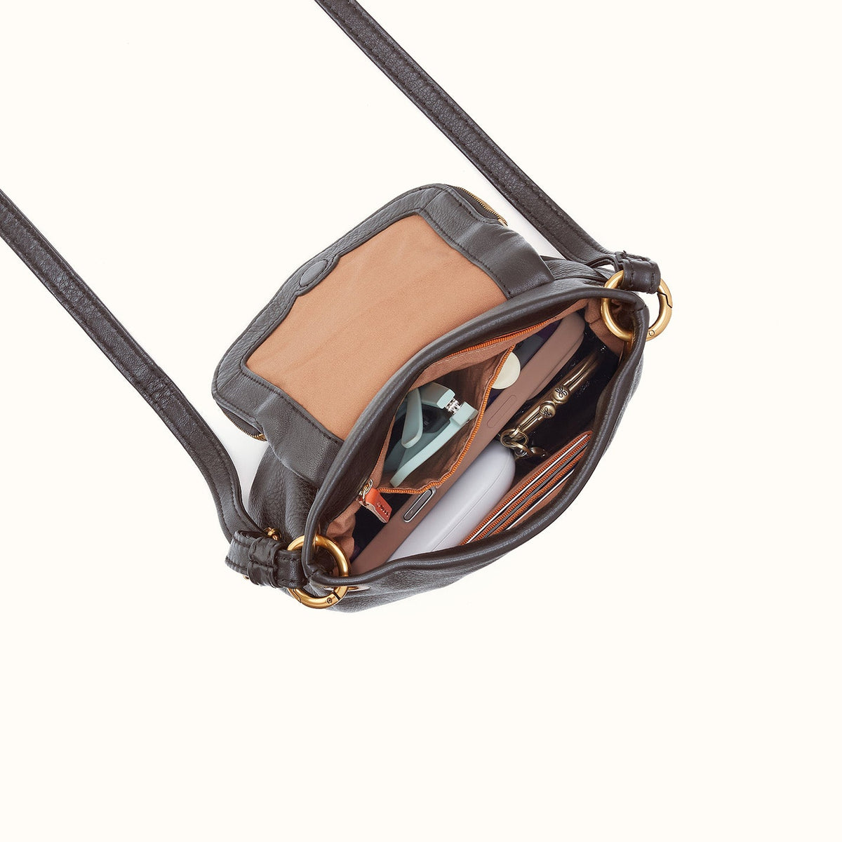 Fern Zip-Flap Crossbody In Pebbled Leather - Hearthstone