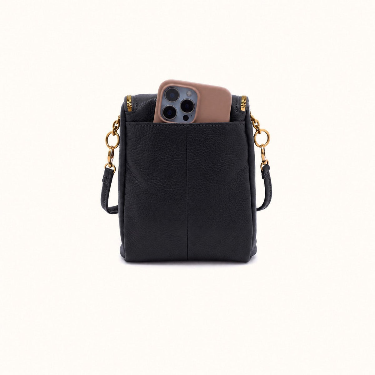 Fern Duo Crossbody In Pebbled Leather - Black