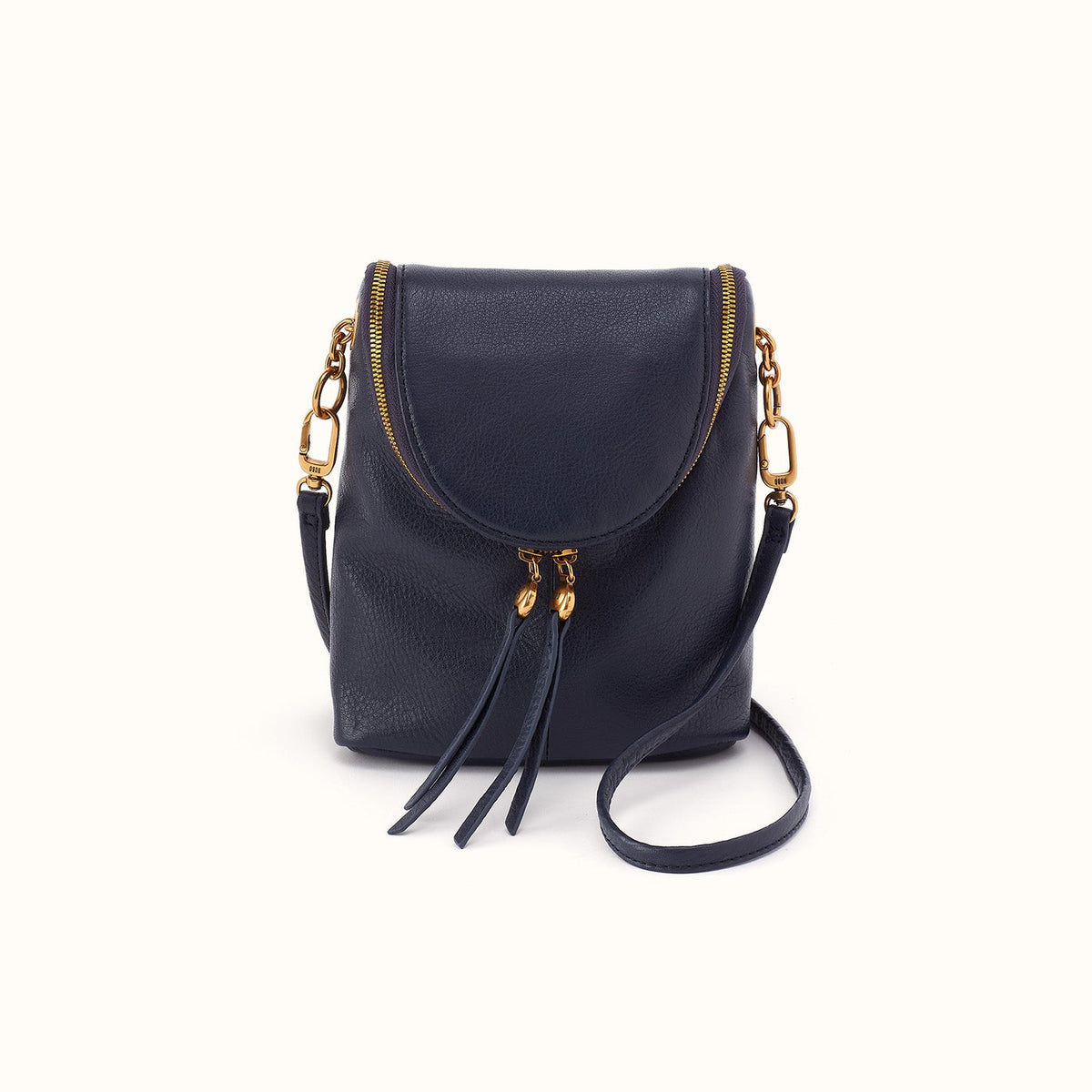 Fern Duo Crossbody In Pebbled Leather - Ink Navy