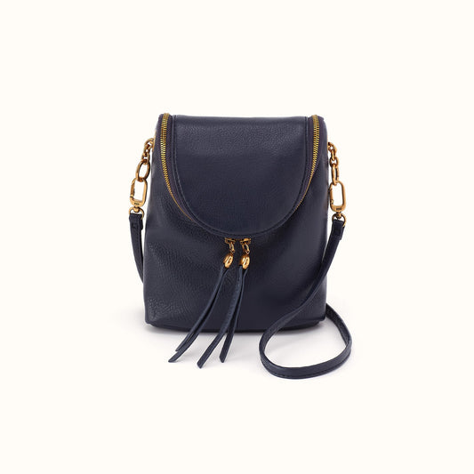 Fern Duo Crossbody In Pebbled Leather - Ink Navy