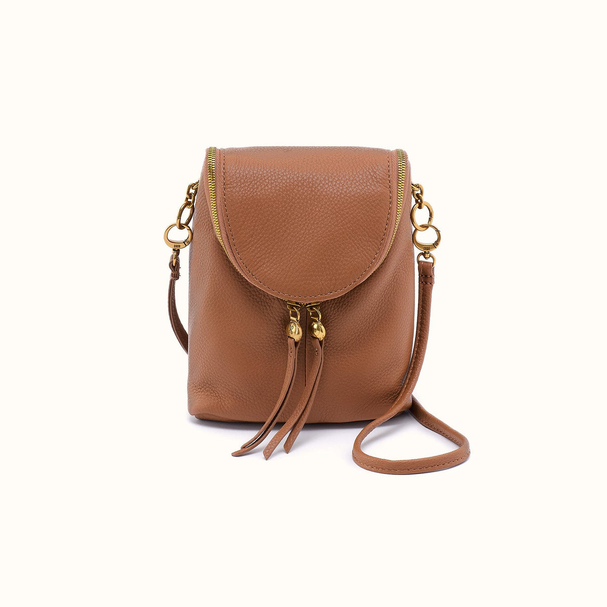 Fern Duo Crossbody In Pebbled Leather - Timber Brown