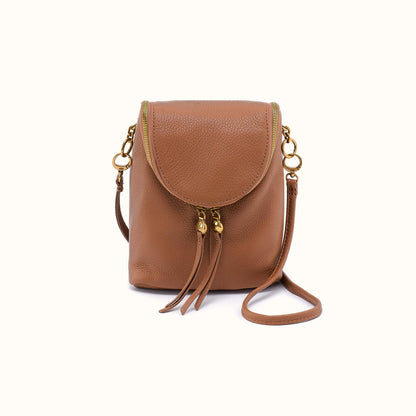 Fern Duo Crossbody In Pebbled Leather - Timber Brown