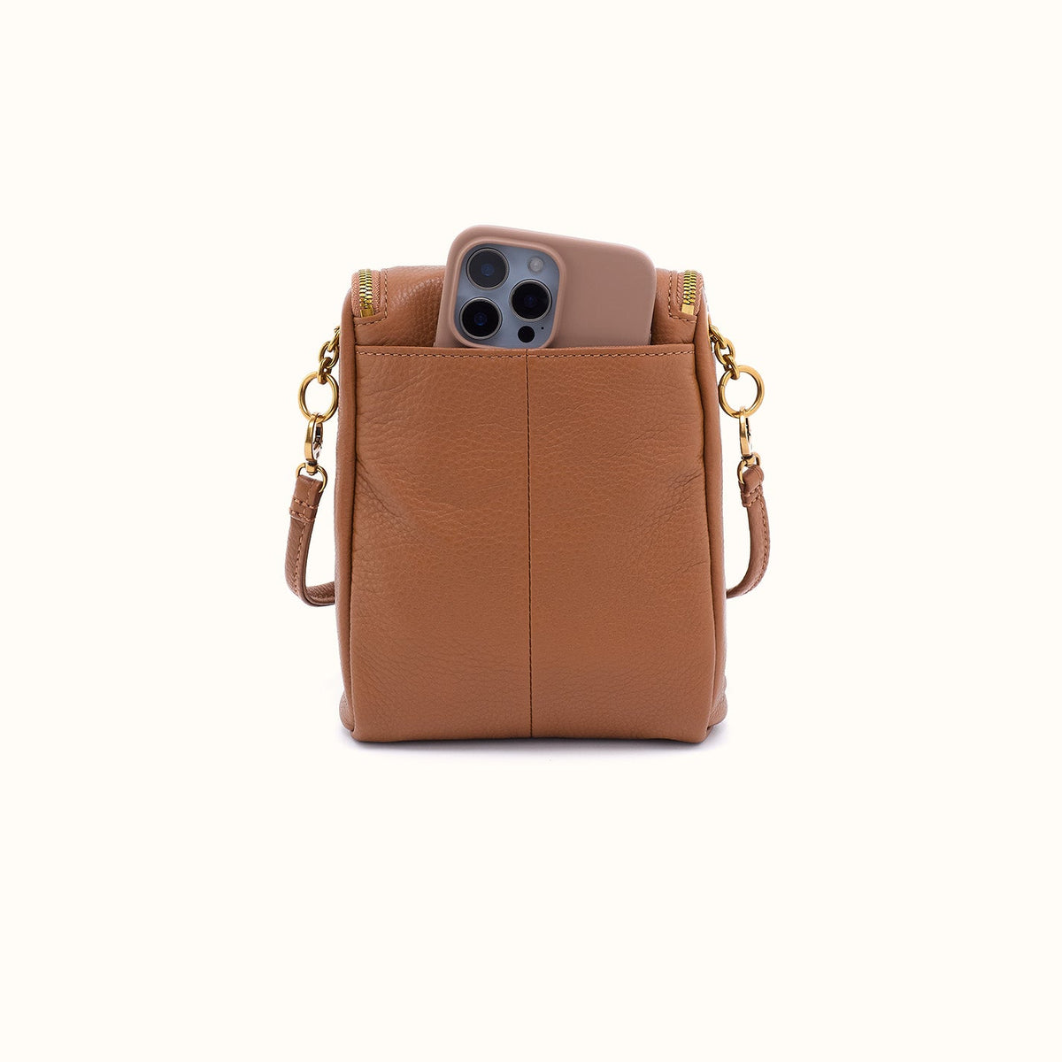 Fern Duo Crossbody In Pebbled Leather - Timber Brown