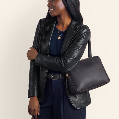 Starr Tote In Pebbled Leather - Black