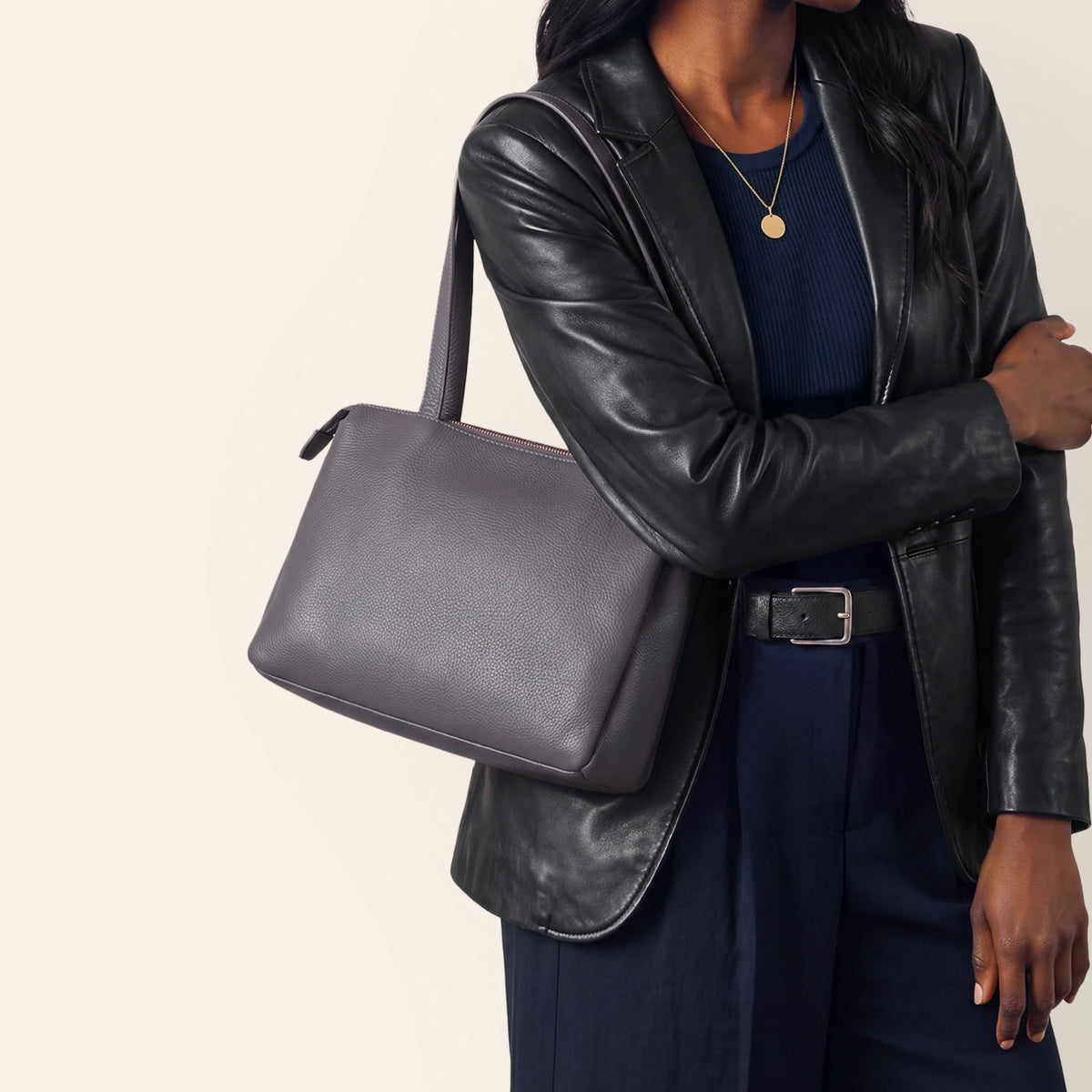 Starr Tote In Pebbled Leather - Hearthstone