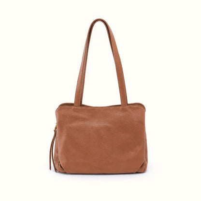Starr Tote In Pebbled Leather - Timber Brown