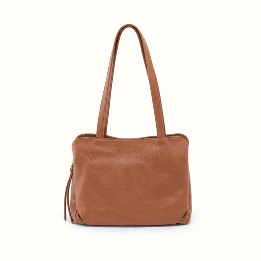Starr Tote In Pebbled Leather - Timber Brown
